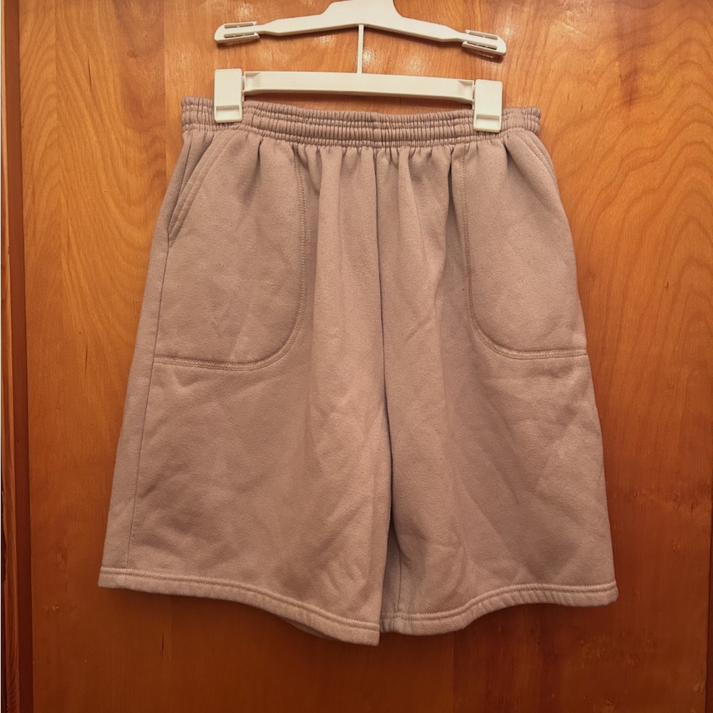 Men's Casual Fleece Shorts in Light Tan